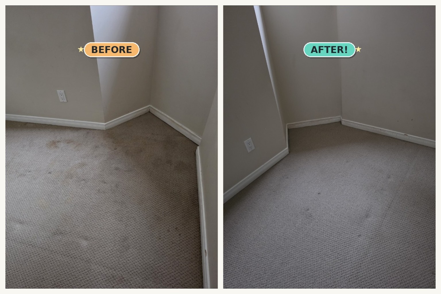 Before and after — carpet cleaning: Carpet cleaning in Vanier, Ottawa — before and after.