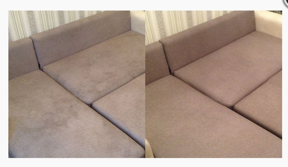 Before and after — upholstery cleaning