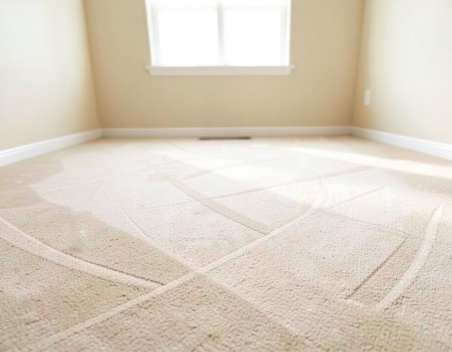 Freshly cleaned bedroom carpet