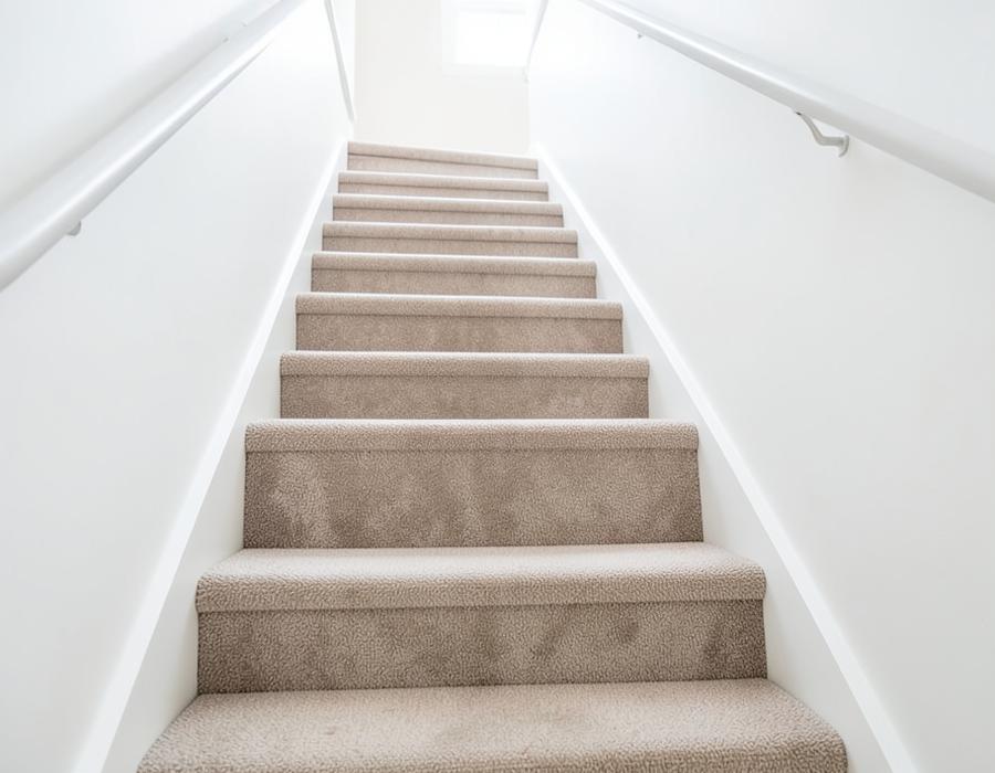 Clean carpeted staircase